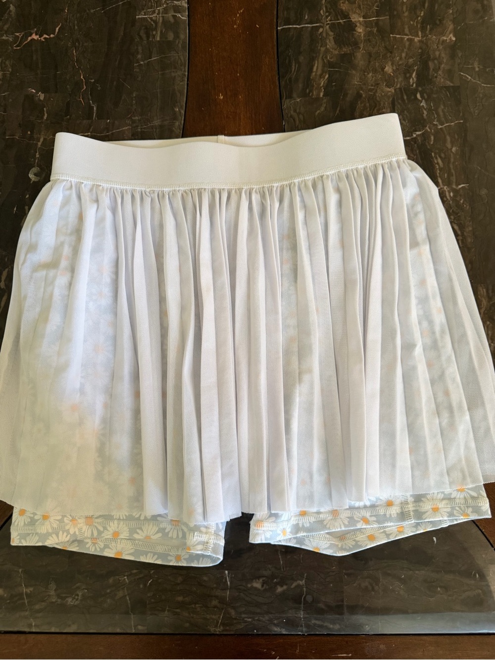 Terez White Skort with Pink Logo Detail